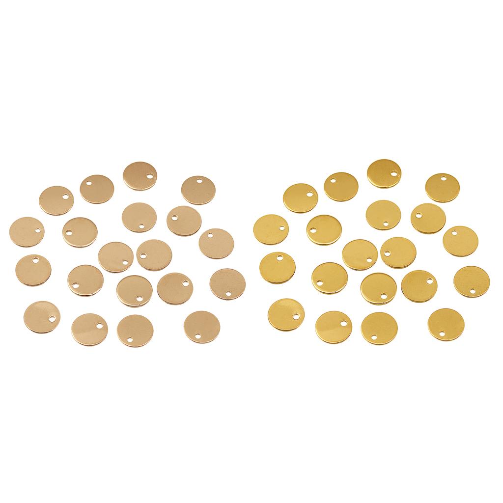 40Pcs Mixed Golden Plated Coin Round Stamping Blank Tag Metal Jewelry Making