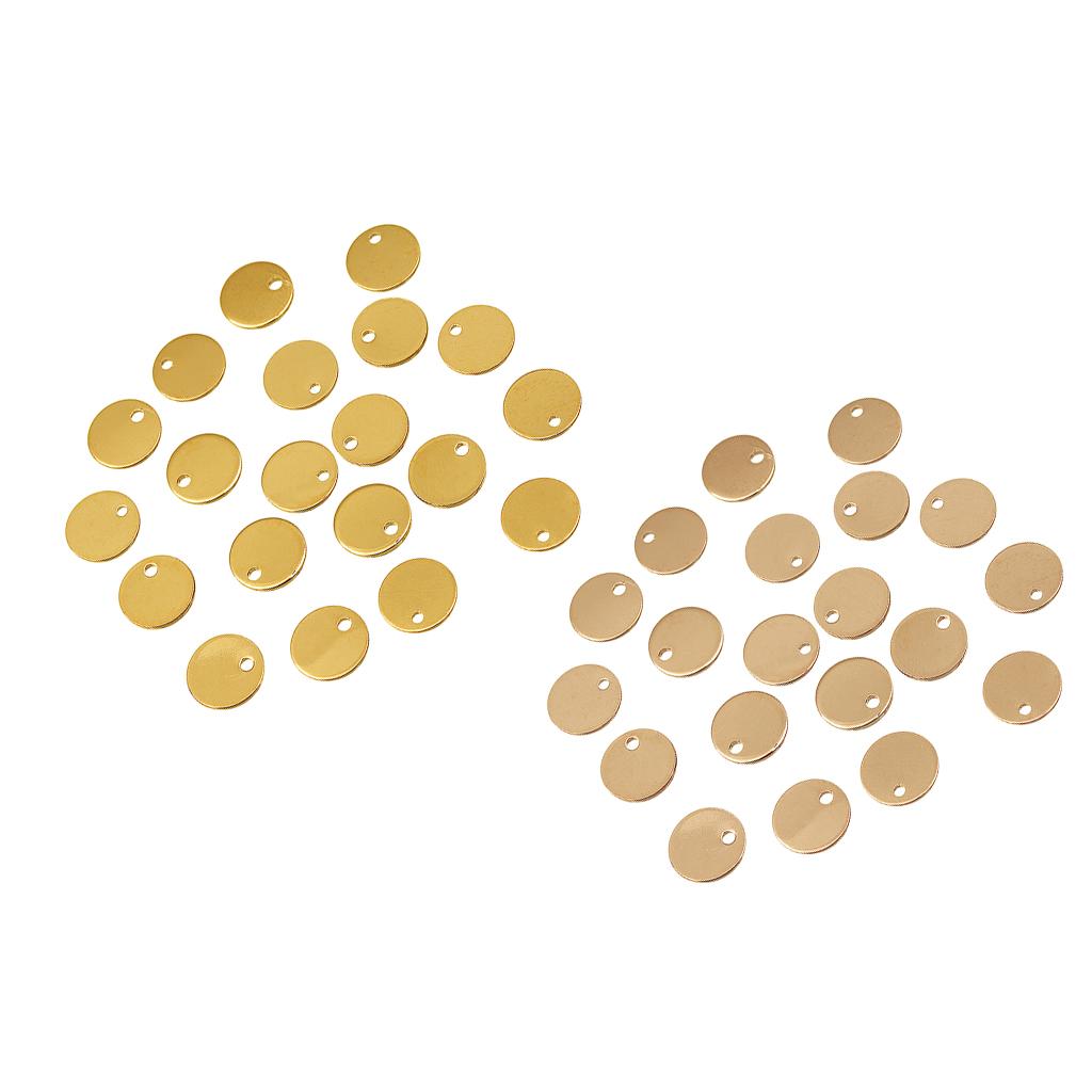 40Pcs Mixed Golden Plated Coin Round Stamping Blank Tag Metal Jewelry Making