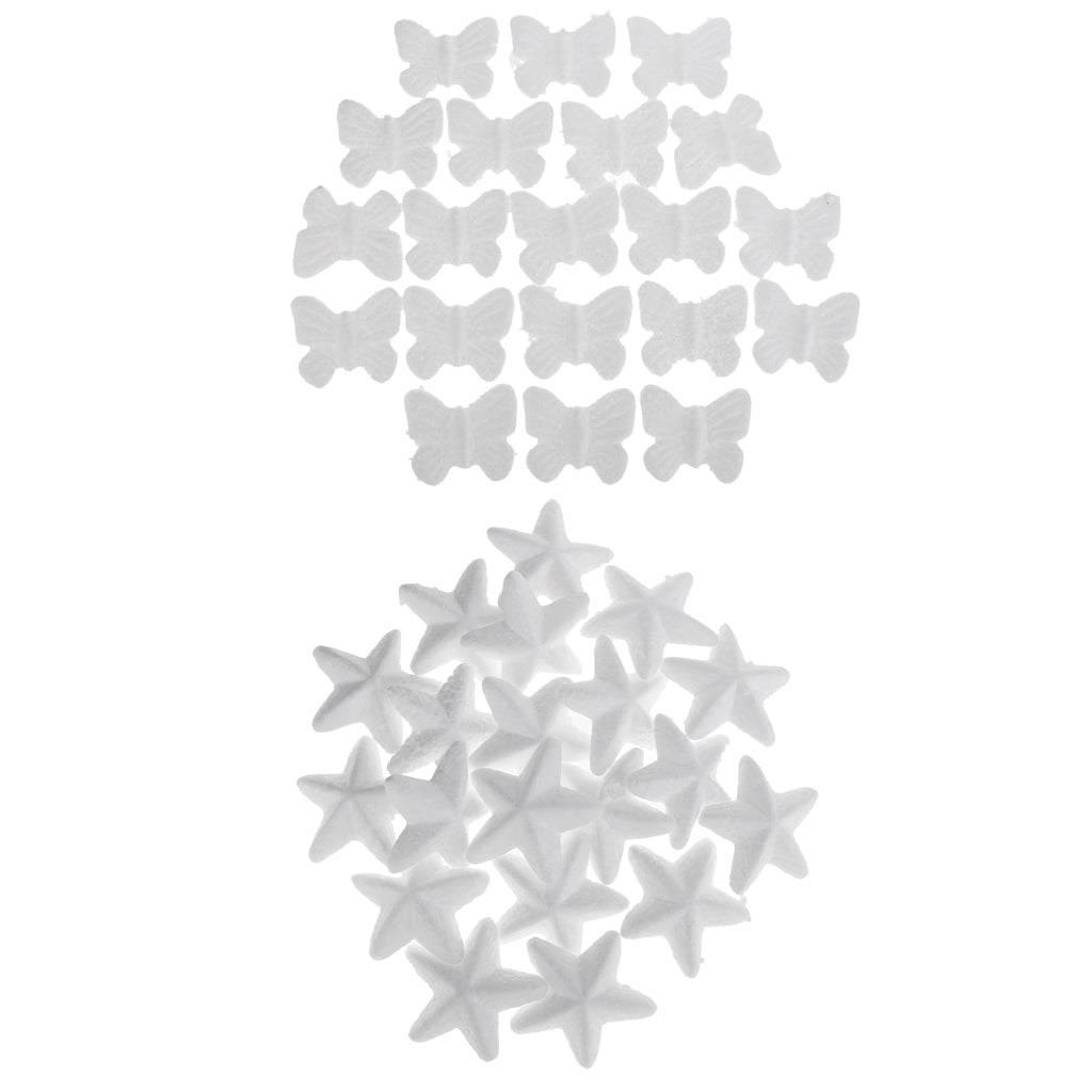 40pcs Butterfly Shaped Styrofoam Foam Ornaments for DIY Modelling Craft
