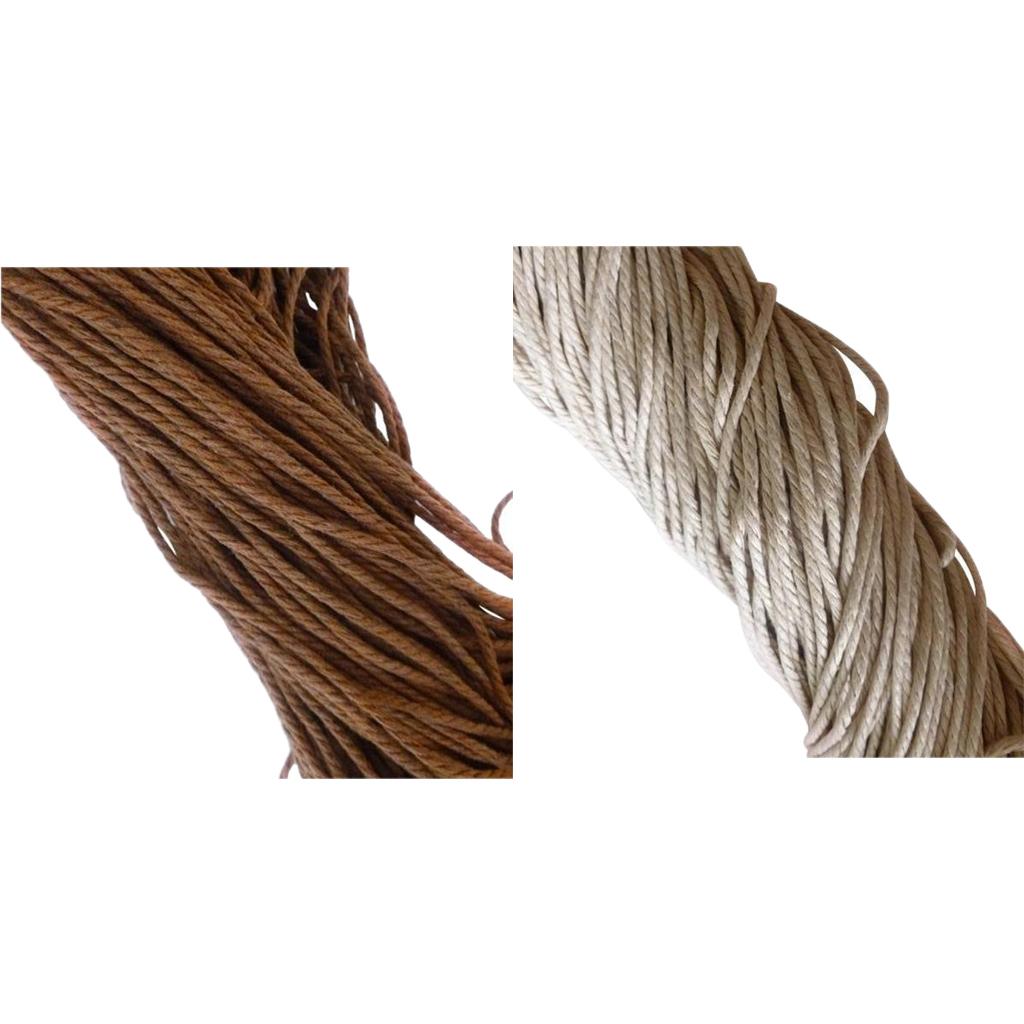 2Pieces 10M Waxed Cotton Thread Cord Rope String Jewelry Bracelet Making 2mm