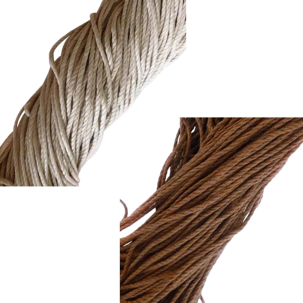 2Pieces 10M Waxed Cotton Thread Cord Rope String Jewelry Bracelet Making 2mm