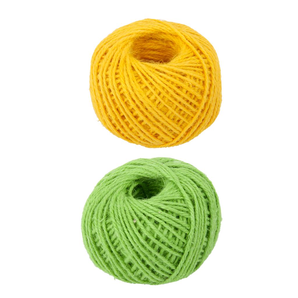 2x 50m Wrap Gift Jute Rope Ribbon Twine Rope Cord String Ball 2mm Jute Cord