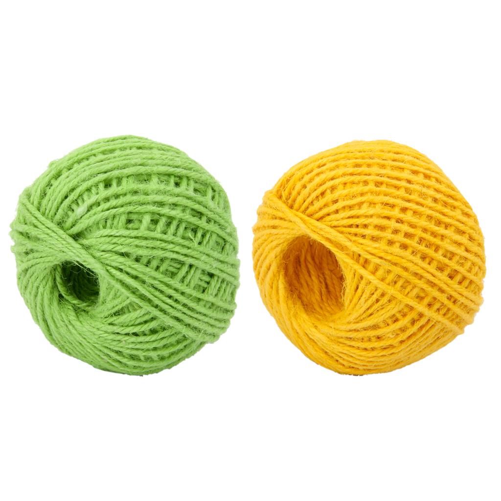 2x 50m Wrap Gift Jute Rope Ribbon Twine Rope Cord String Ball 2mm Jute Cord