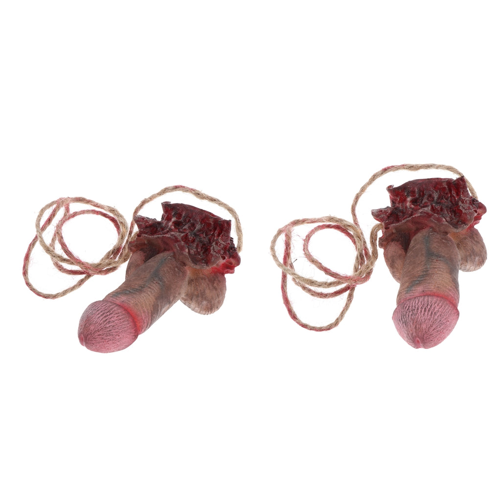 2 Halloween Severed Body Part Prop Bloody Fake Penis Scary Yard Decoration