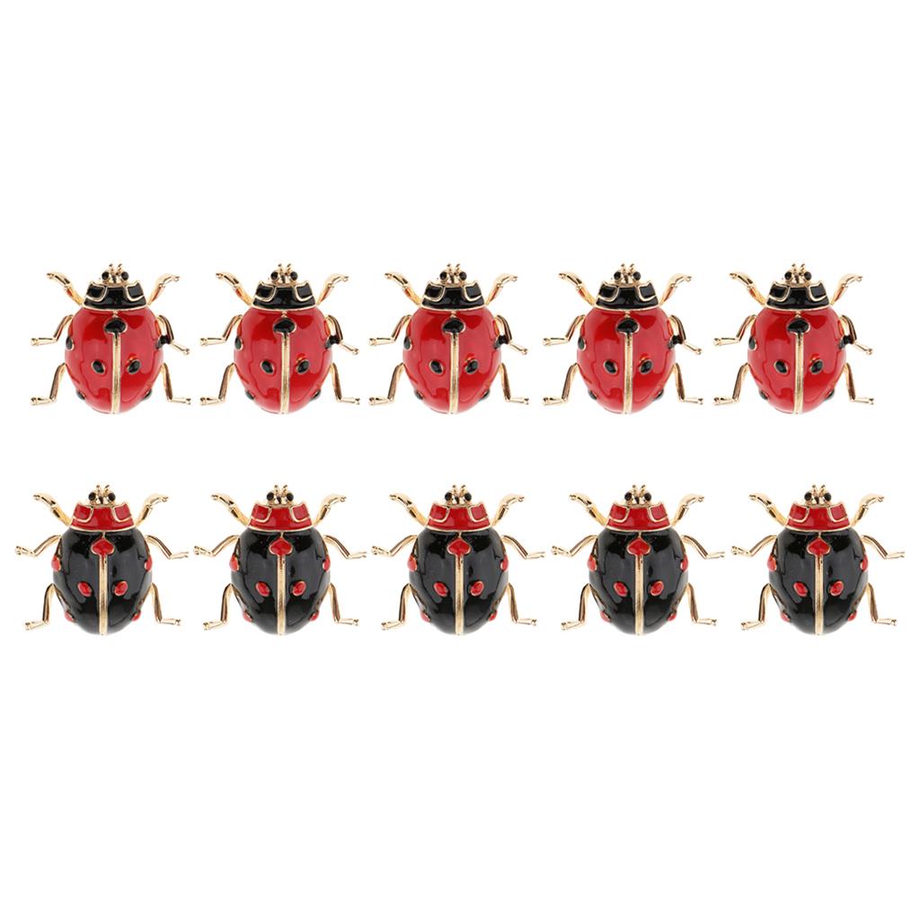 10 Pieces Enamel Ladybird Bug Insect Brooch Pin Womens Mens Fashion Jewelry