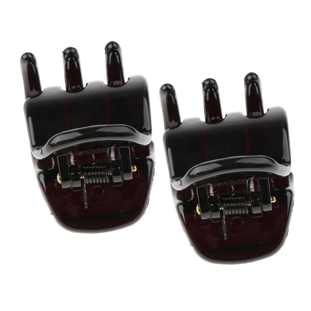 2x Ladies Hair Claw Grip Women Hair Jaw Folding Hair Clips Accessories Black