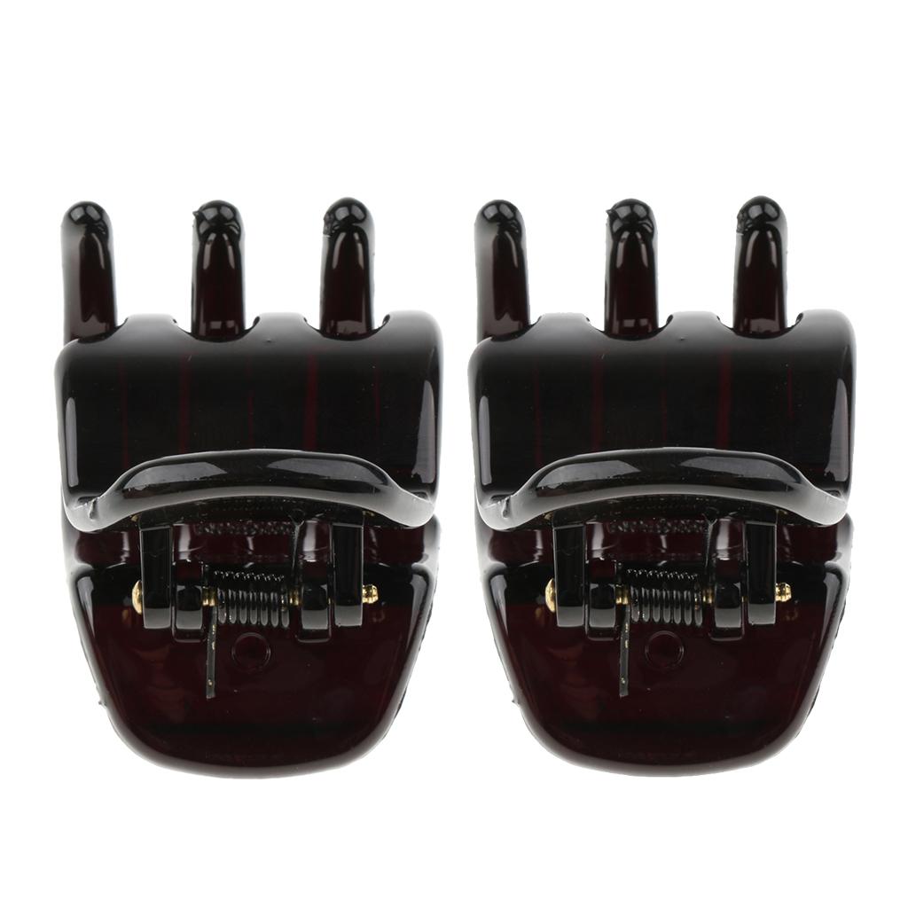 2x Ladies Hair Claw Grip Women Hair Jaw Folding Hair Clips Accessories Black