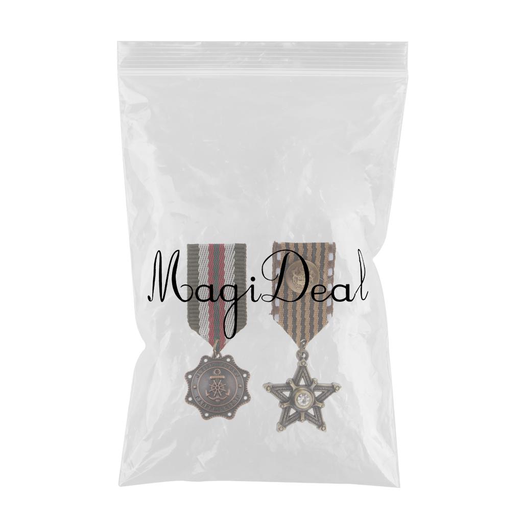 2 Pieces Anchor Star Nautical Themed Brooch Pin Epaulet Badge Uniform Decor