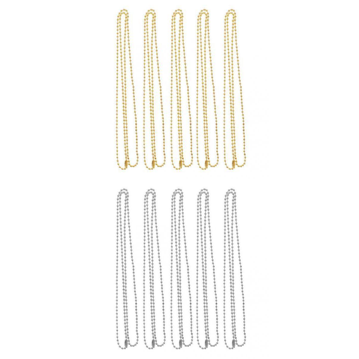 10 Pieces Stainless Steel 2mm Round Ball Chain Necklace for Men Women Gift
