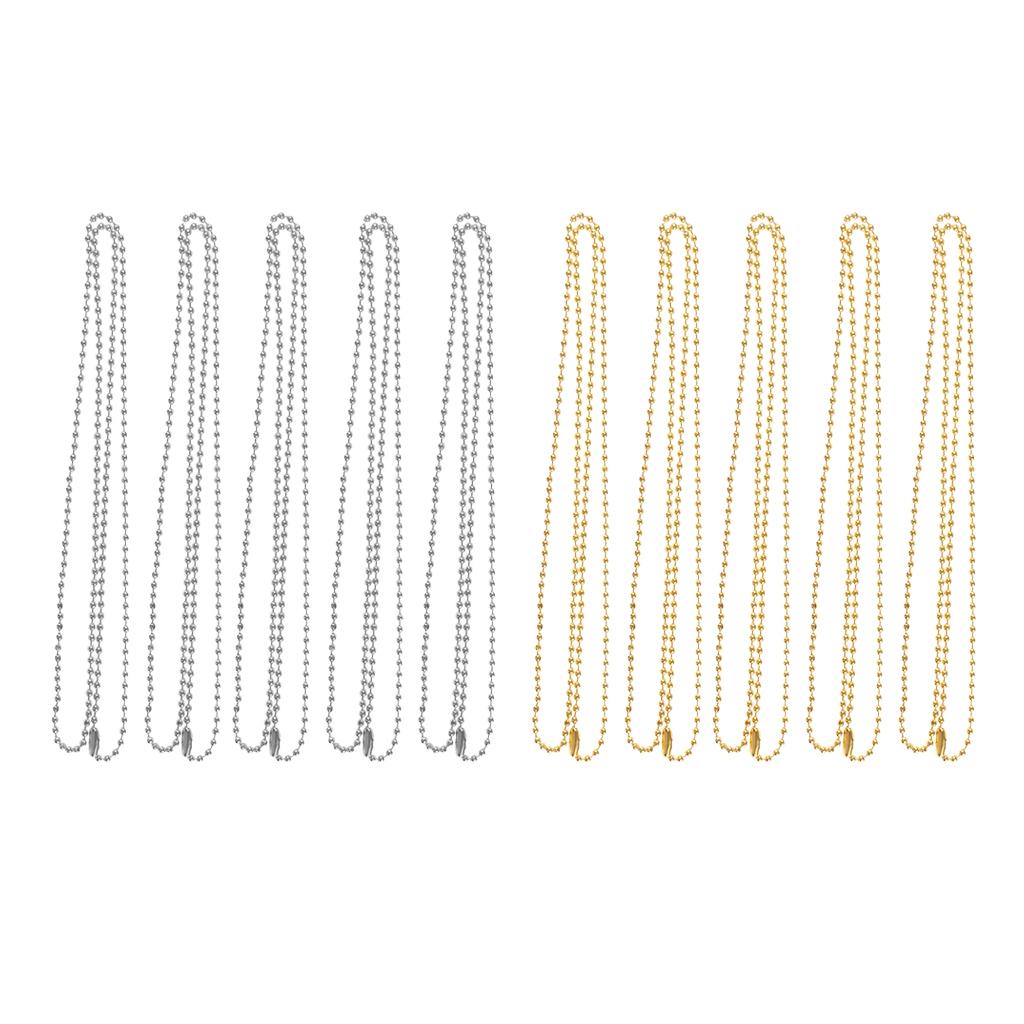 10 Pieces Stainless Steel 2mm Round Ball Chain Necklace for Men Women Gift