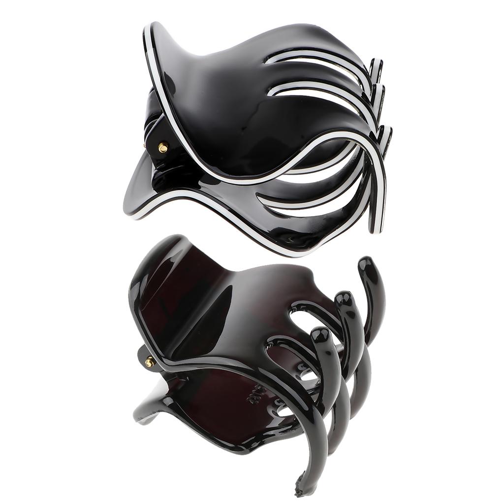 2x Hair Claw Grip Women Hair Jaw Folding Hair Clips Accessories Black