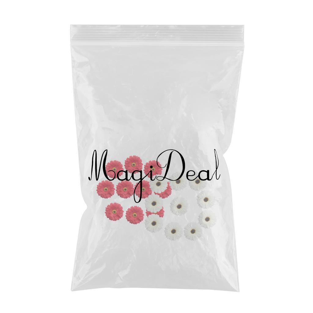 20 Pieces Artificial Gerbera Daisy Flowers Heads for DIY Crafts Red & White