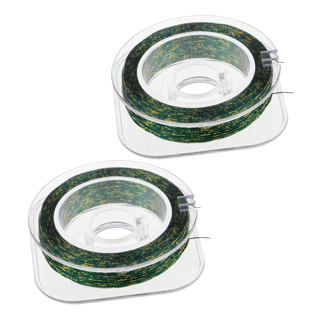2pcs Metallic Bright Wrapping Fishing Line Rod Building Repairing Green