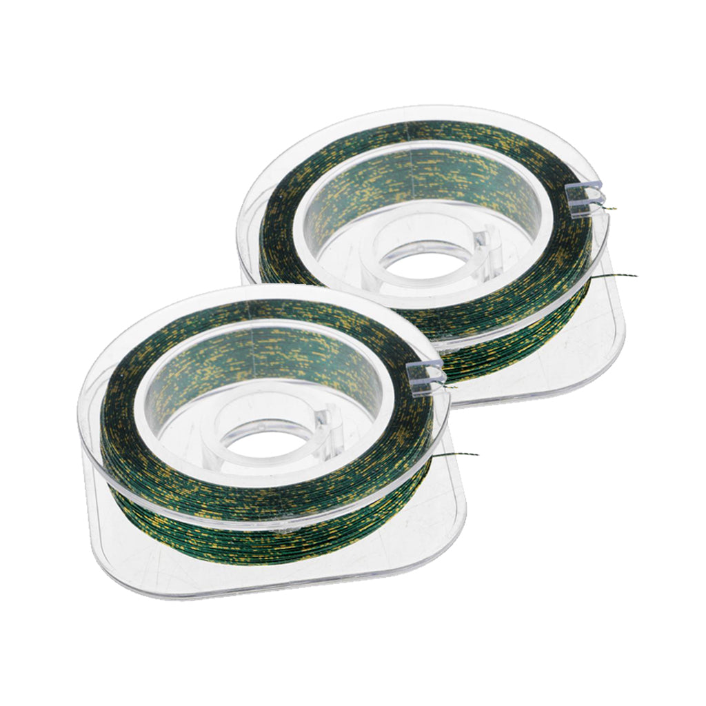 2pcs Metallic Bright Wrapping Fishing Line Rod Building Repairing Green