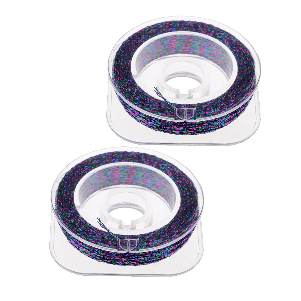 2pcs Metallic Bright Wrapping Fishing Line Rod Building Repairing Purple