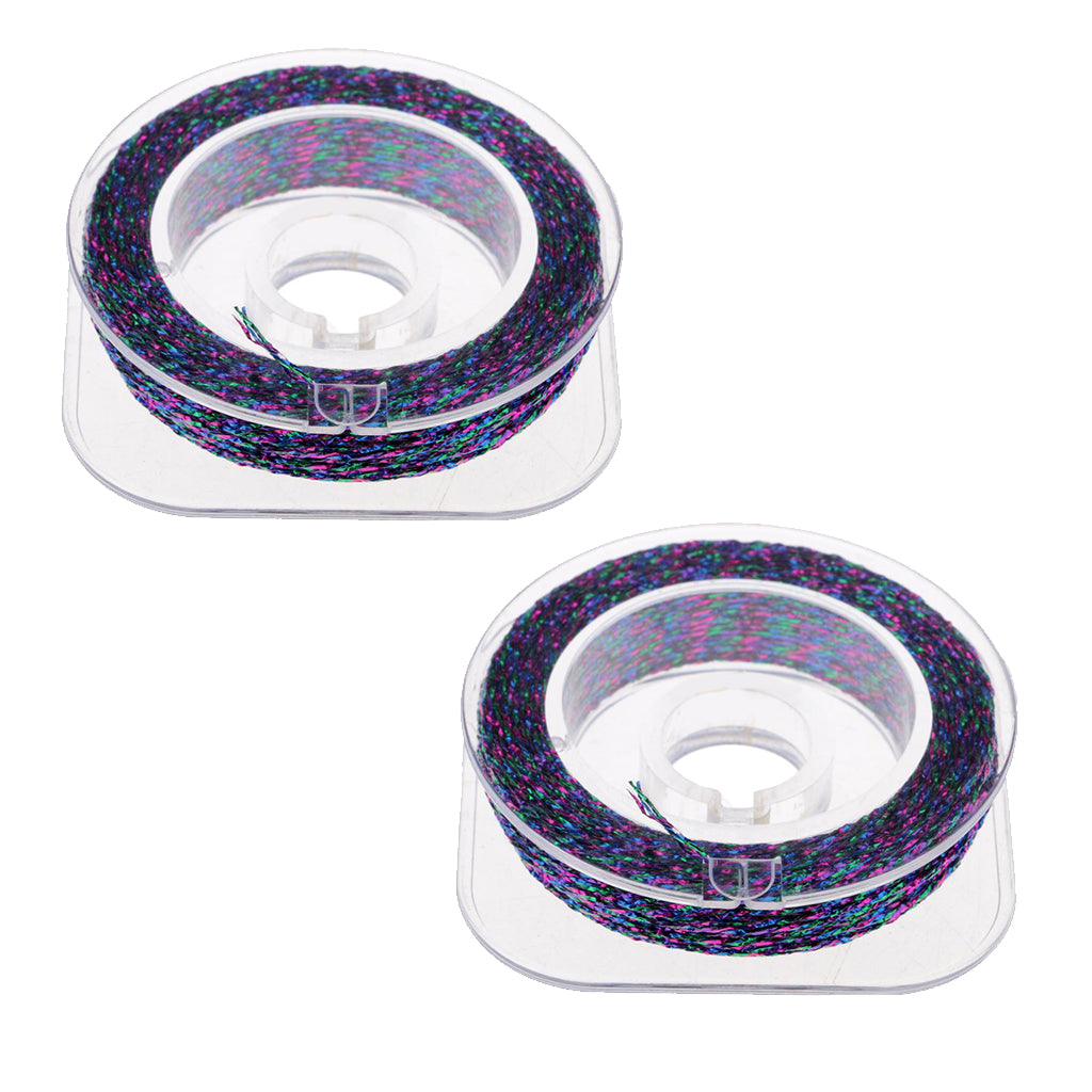 2pcs Metallic Bright Wrapping Fishing Line Rod Building Repairing Purple