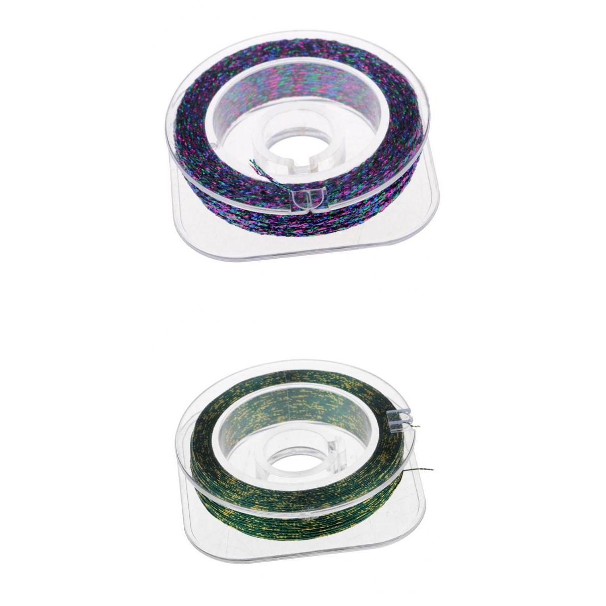 2Pcs Metallic Bright Wrapping Fishing Line Thread Rod Building Repairing