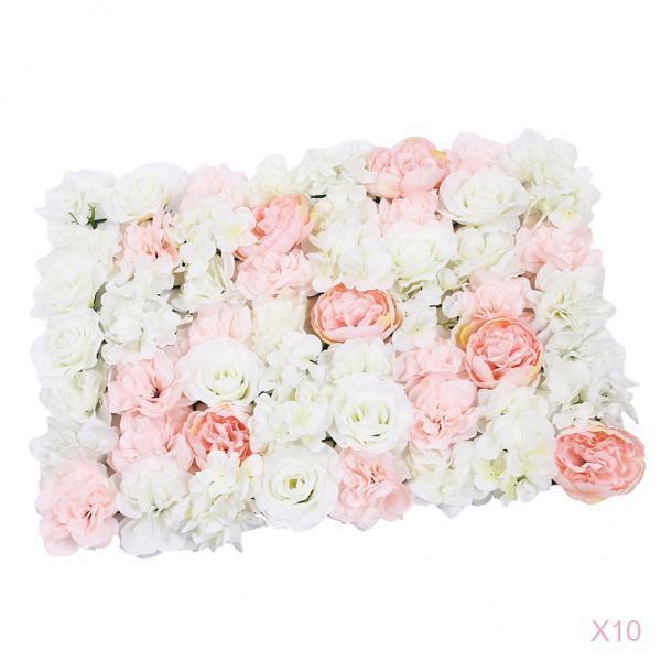 10pcs Romantic Artificial Flower Wall Panel Hanging Floral Wedding Ornaments