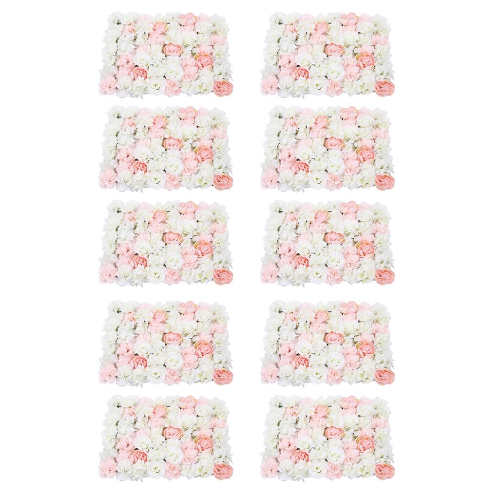 10pcs Romantic Artificial Flower Wall Panel Hanging Floral Wedding Ornaments