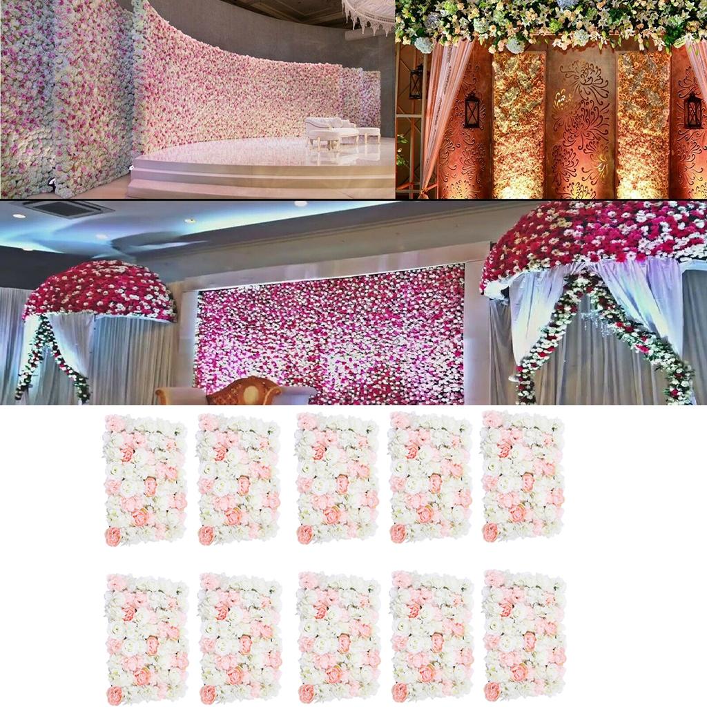 10pcs Romantic Artificial Flower Wall Panel Hanging Floral Wedding Ornaments