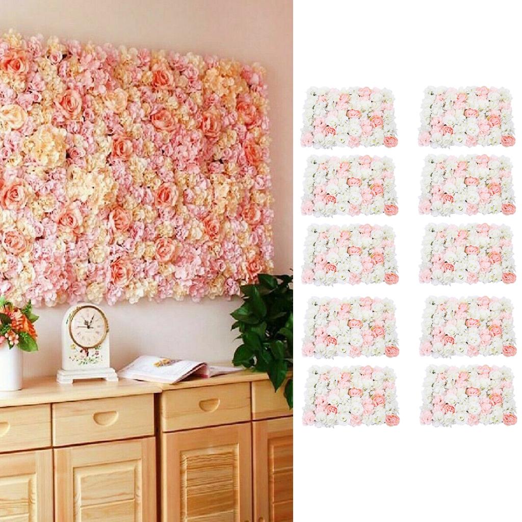 10pcs Romantic Artificial Flower Wall Panel Hanging Floral Wedding Ornaments