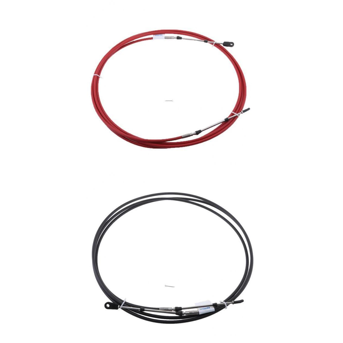 2Pcs 15Ft Throttle Shift Control Cable for Yamaha Outboard Red & Black