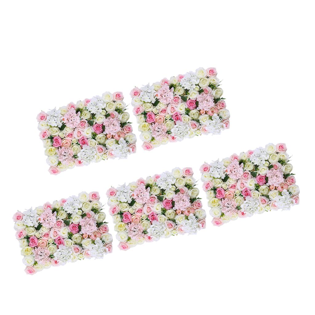 5pcs Artificial Flower Wall Panels Wedding Venue Decoration 60 x 40cm
