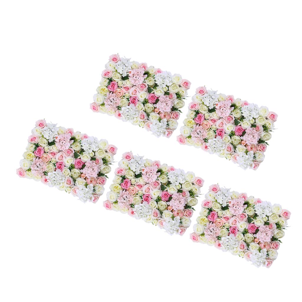 5pcs Artificial Flower Wall Panels Wedding Venue Decoration 60 x 40cm
