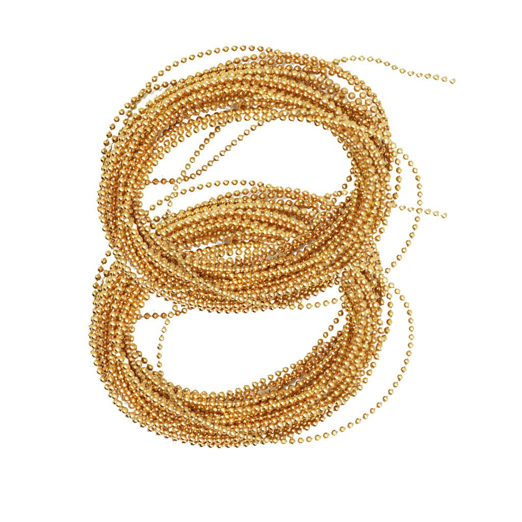 2Pcs 5 Meters Plastic Beads Beaded Ribbon Trim String for Wedding 15mm Gold