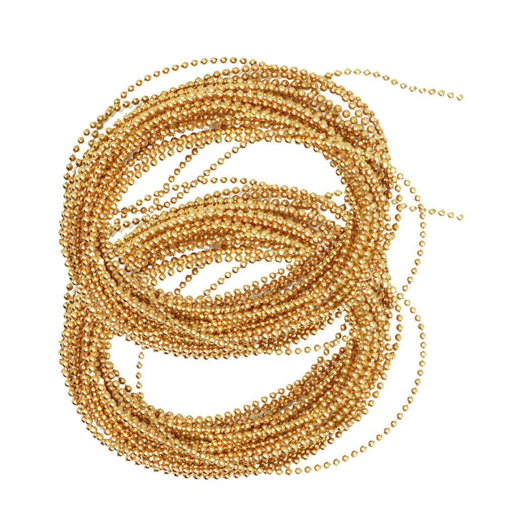 2Pcs 5 Meters Plastic Beads Beaded Ribbon Trim String for Wedding 15mm Gold