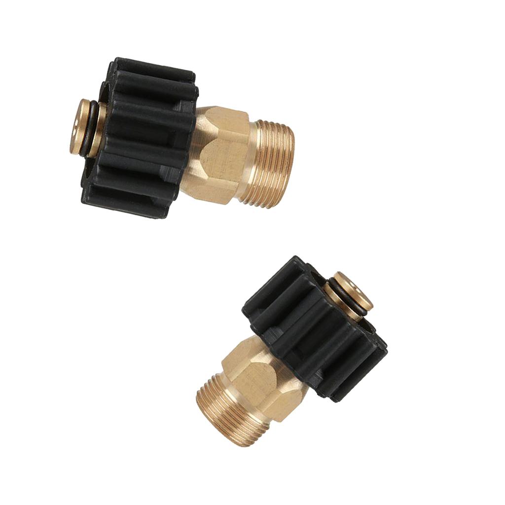 2 x Pressure Washer Twist Connect M22M X M22F Solid Brass Coupling Adapter