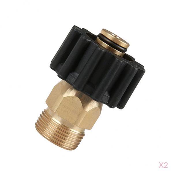 2 x Pressure Washer Twist Connect M22M X M22F Solid Brass Coupling Adapter