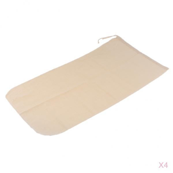 4 Pcs Milk Coffee Juice Reusable Cotton Mesh Strainer Filter Bag 30x60cm