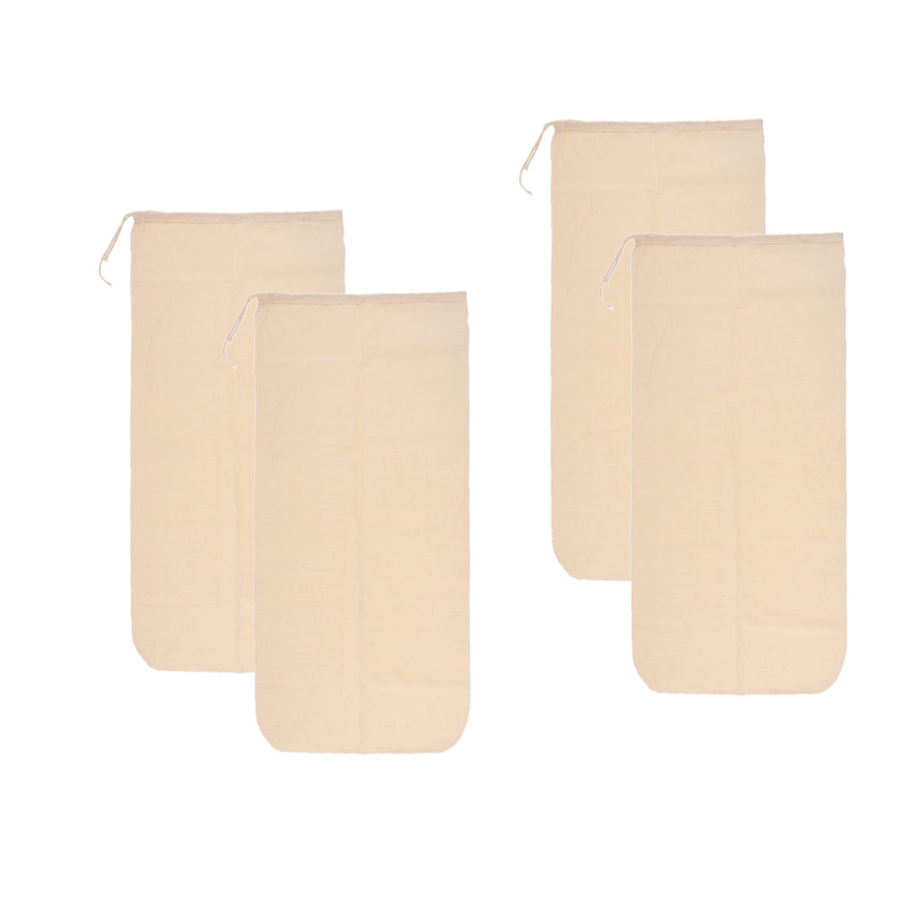 4 Pcs Milk Coffee Juice Reusable Cotton Mesh Strainer Filter Bag 30x60cm