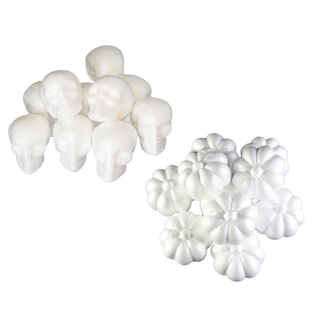 20 Pieces Halloween Pumpkin Skull Polystyrene Foam Ornaments DIY Materials