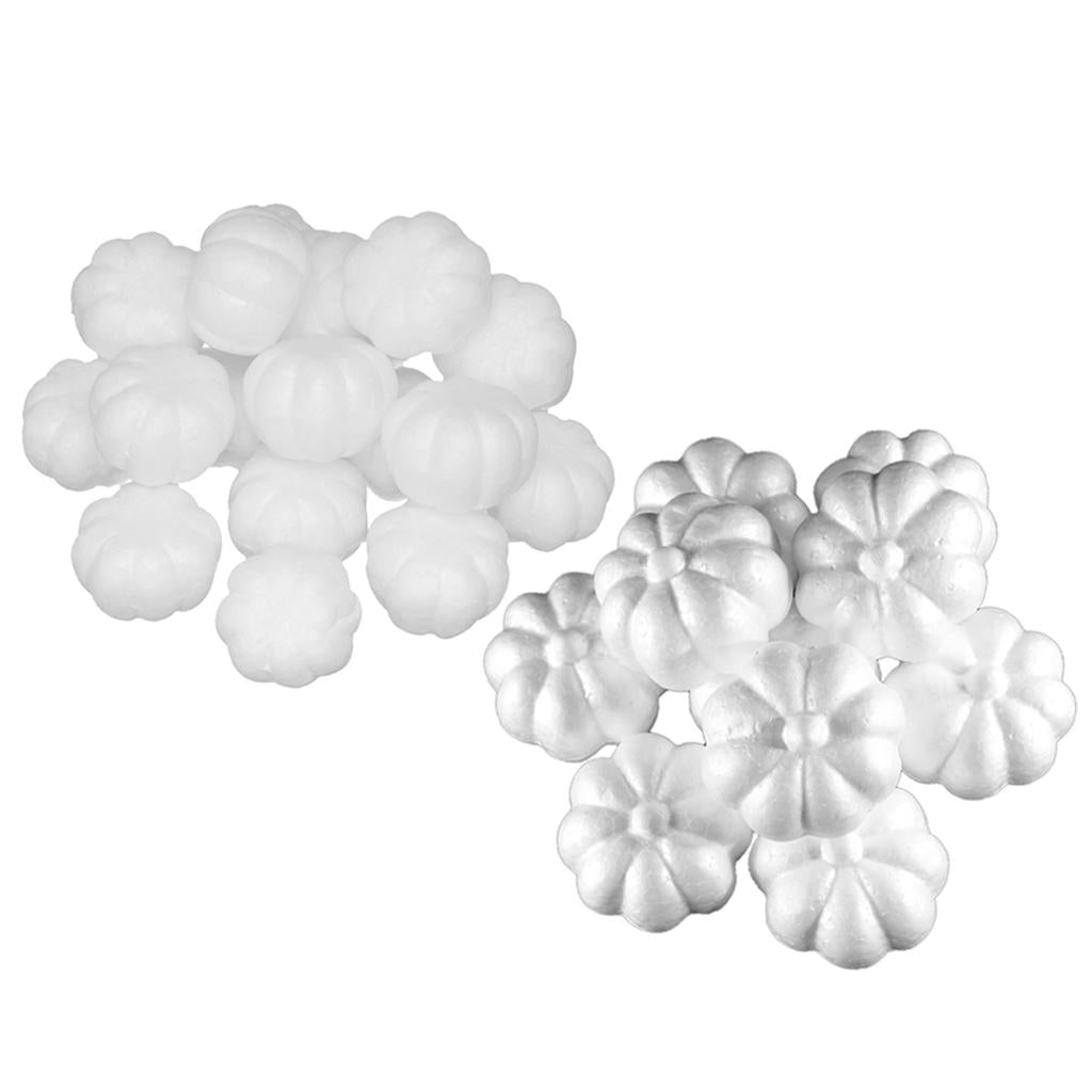 30 Pieces Assorted Halloween Pumpkin Polystyrene Foam Oraments DIY Materials