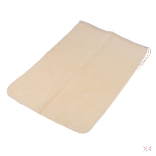 4 Pcs Milk Coffee Juice Reusable Cotton Mesh Strainer Filter Bag 30x45cm