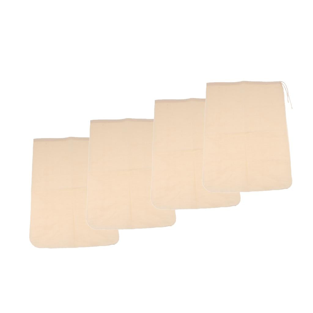 4 Pcs Milk Coffee Juice Reusable Cotton Mesh Strainer Filter Bag 30x45cm