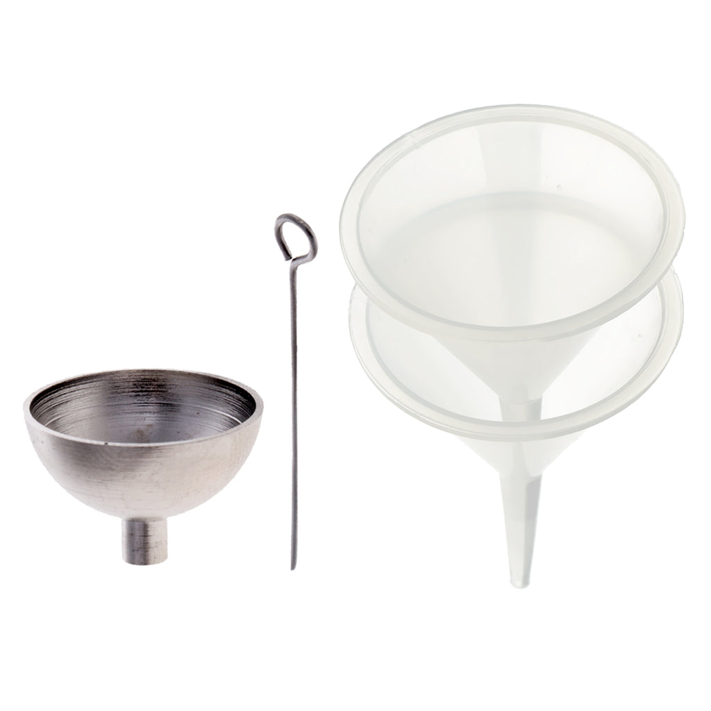 3pcs Stainless Steel & Plastic Mini Funnel Kit For Filling Urn Jewelry