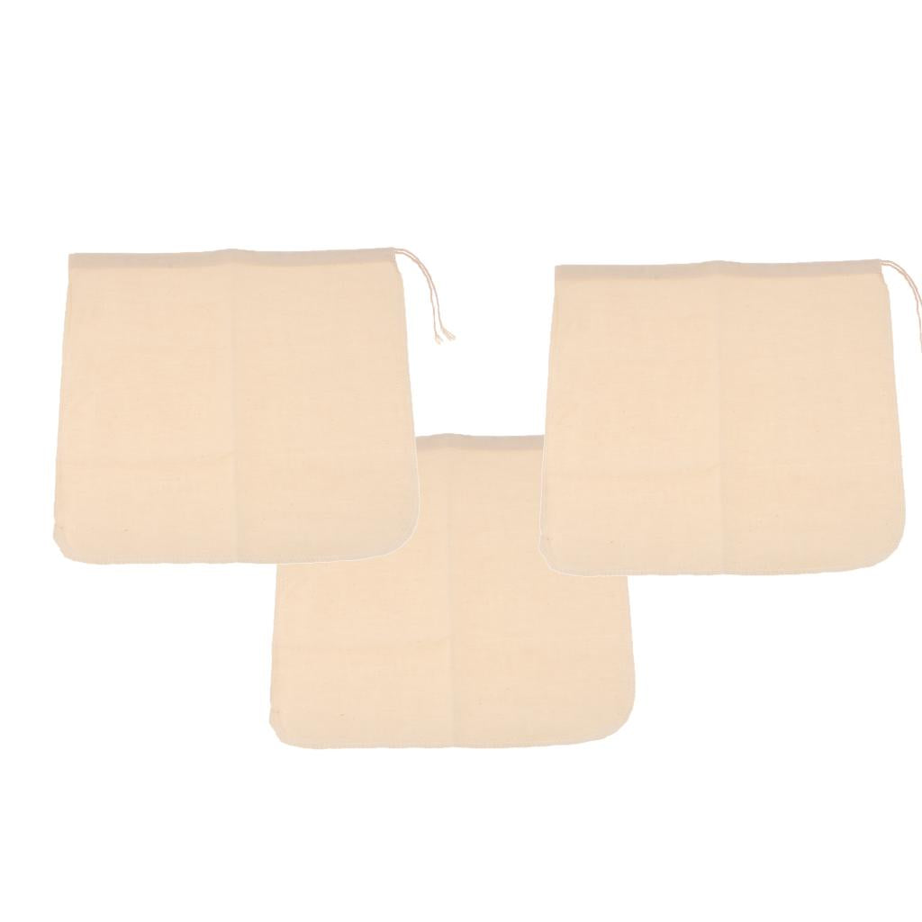 4 Pcs Milk Coffee Juice Reusable Cotton Mesh Strainer Filter Bag 30x30cm
