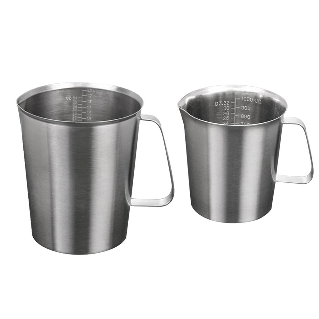 2x Stainless Steel Beer Camping Mugs Measuring Coffee Cup for Travel