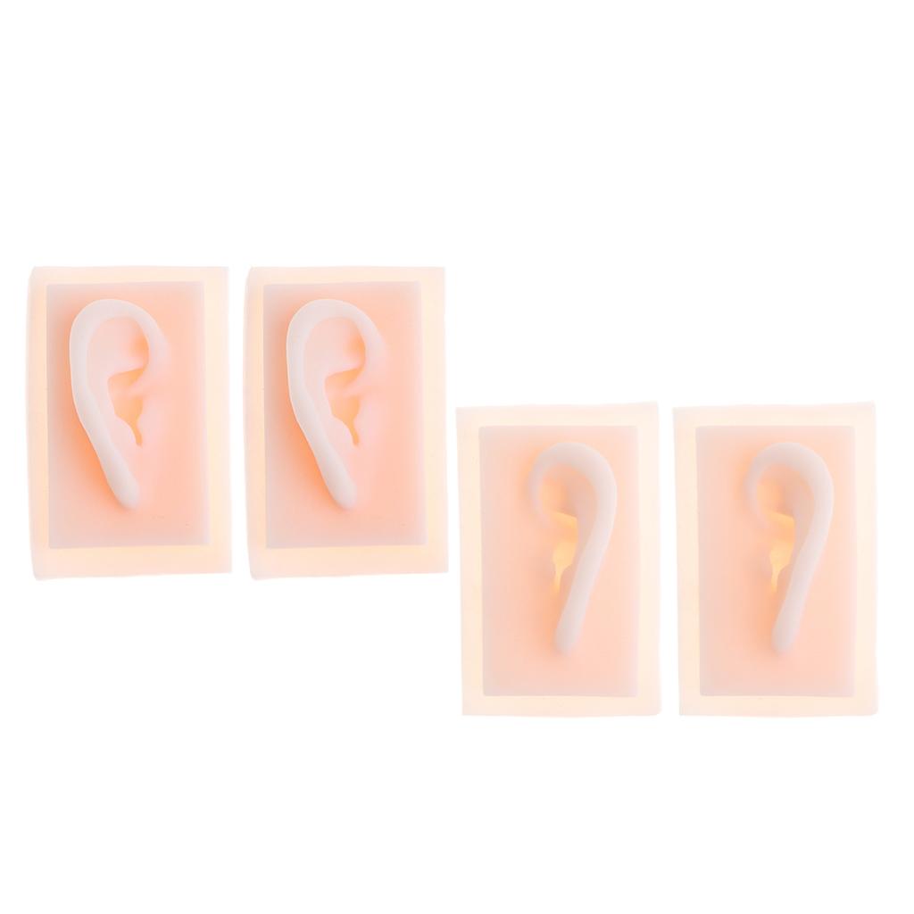 2 Pairs 1:1 Lifesize Silicone Human Acupuncture Ear Model Study Kit