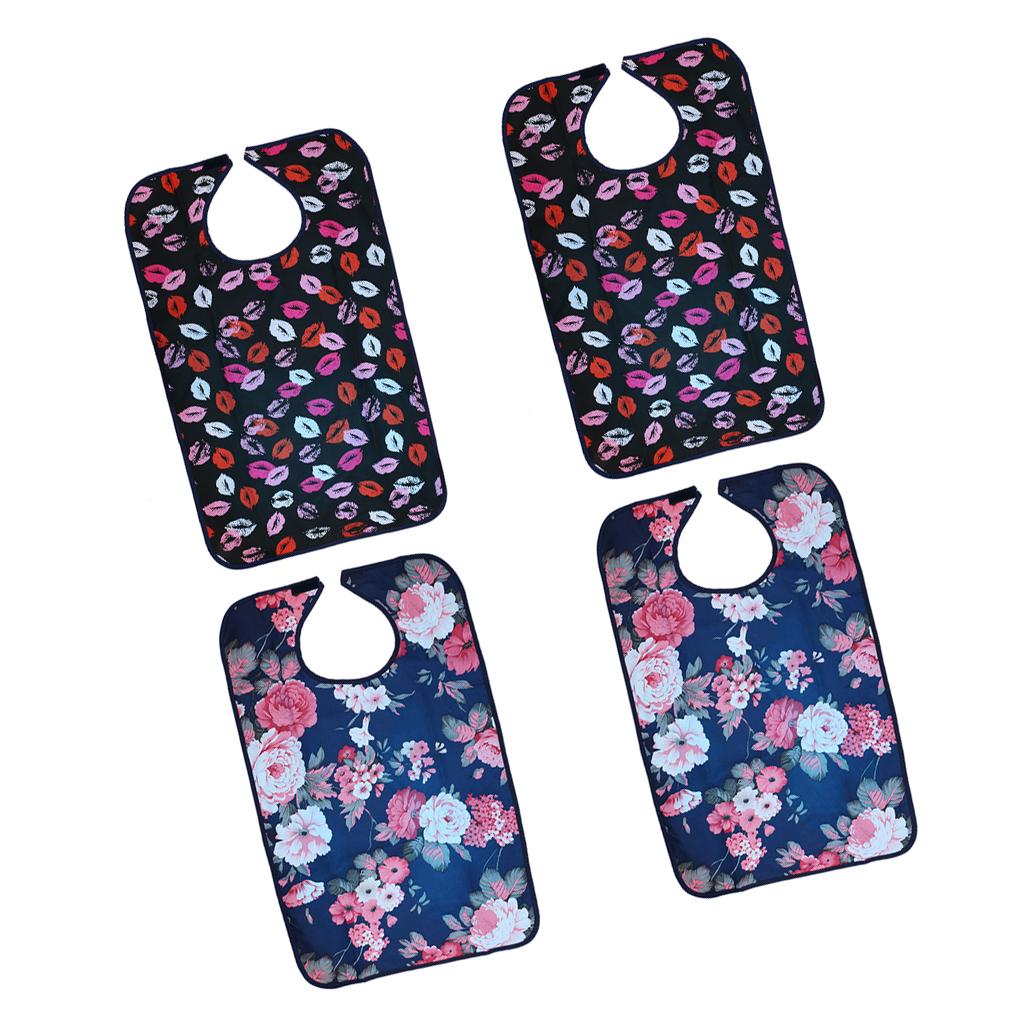 4 Pieces Waterproof Eating Bib Mealtime Cloth Protector Disability Aid Apron