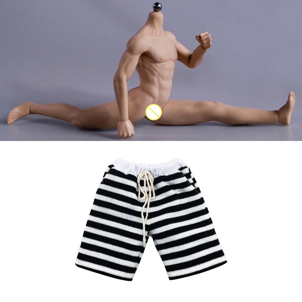 1/6 Scale Super Flexible Male Seamless Body with Steel Skeleton Short Pants