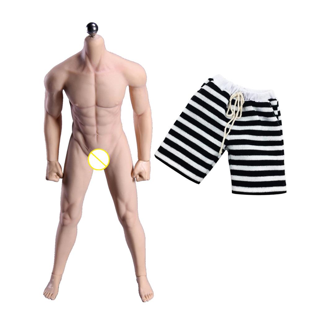 1/6 Scale Super Flexible Male Seamless Body with Steel Skeleton Short Pants
