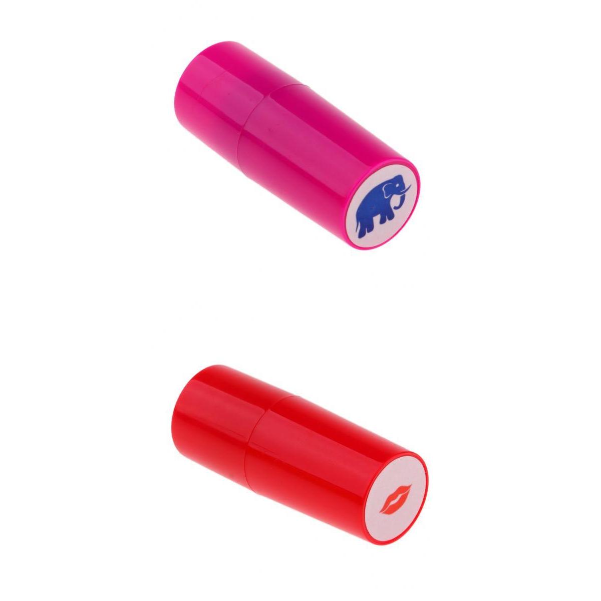 2pcs Colorfast Quick-dry Golf Ball Stamper Marker Impression Lips+Elephant