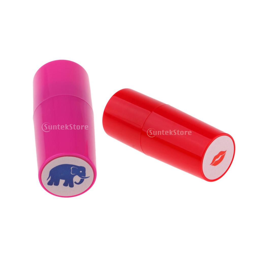 2pcs Colorfast Quick-dry Golf Ball Stamper Marker Impression Lips+Elephant