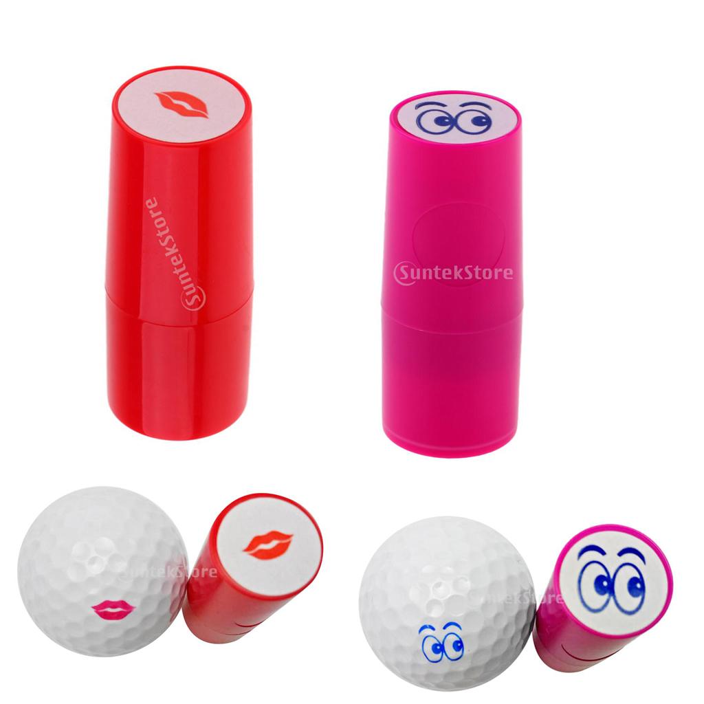 2pcs Colorfast Quick-dry Golf Ball Stamp Stamper Impression Seal Lips+Eyes