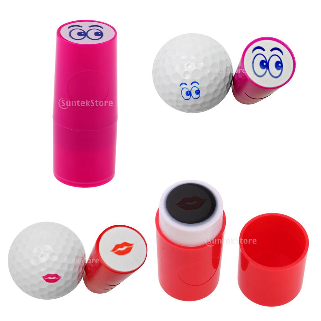 2pcs Colorfast Quick-dry Golf Ball Stamp Stamper Impression Seal Lips+Eyes