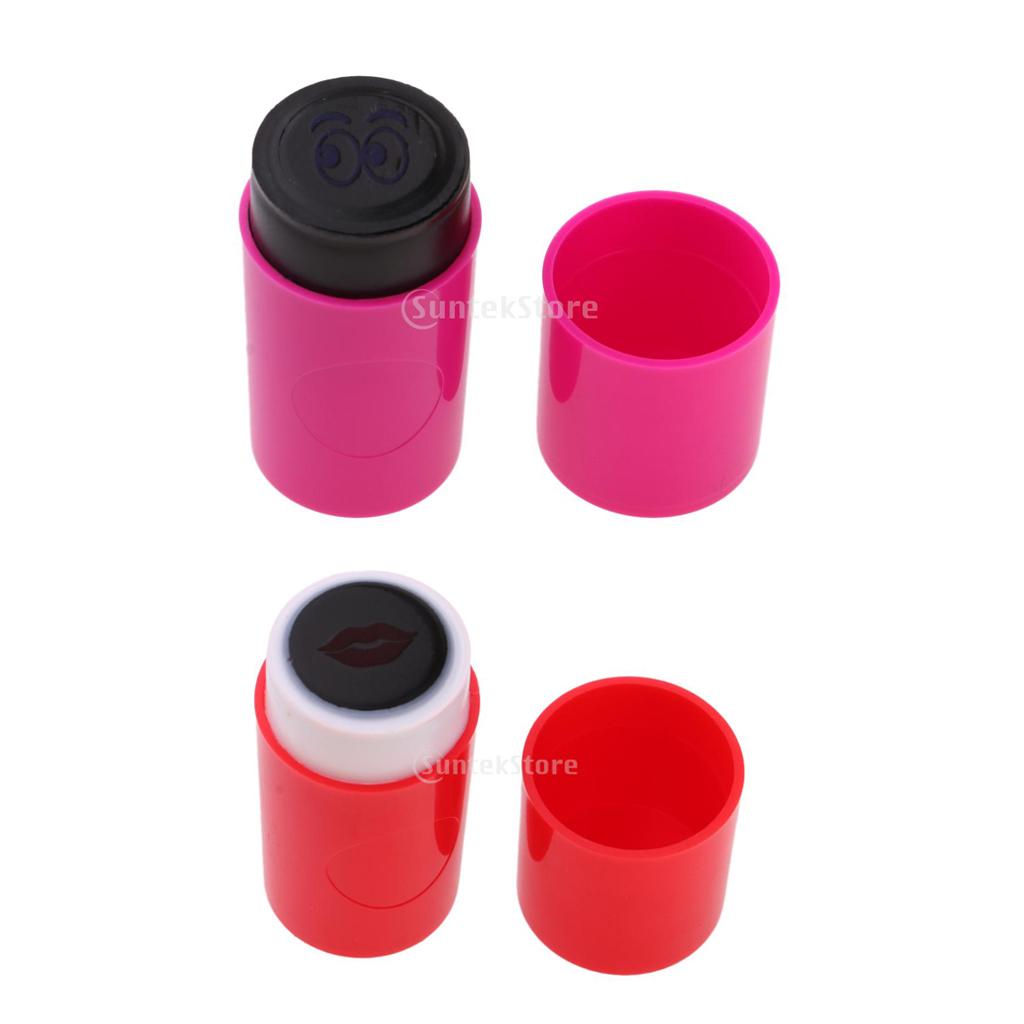 2pcs Colorfast Quick-dry Golf Ball Stamp Stamper Impression Seal Lips+Eyes
